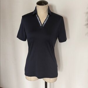 J.Lindeberg Small golf Navy V‑Neck Short Sleeve Polo